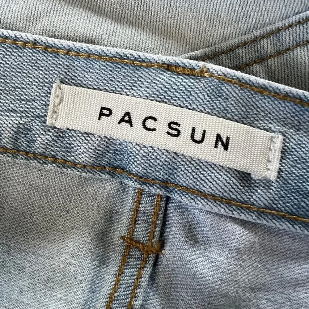 Pacsun mens stacked skinny jeans distressed